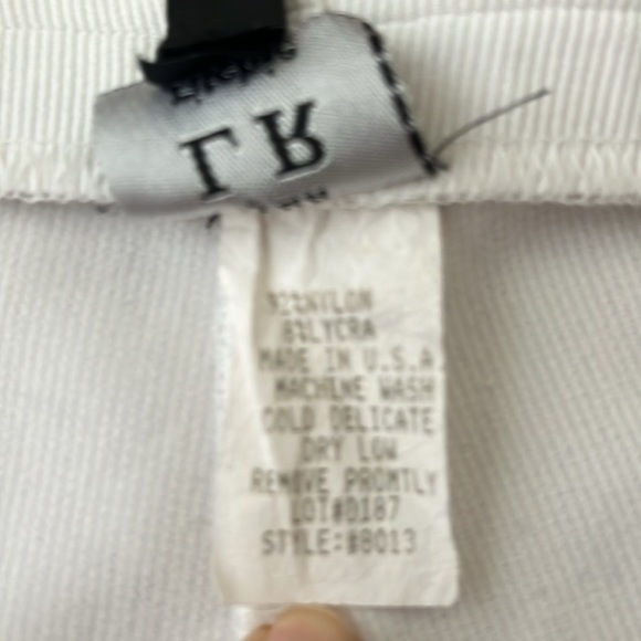 Anthropology Lynn LR Ritchie ribbed Stretch High Rise Cropped White Pants Size L - Picture 12 of 12